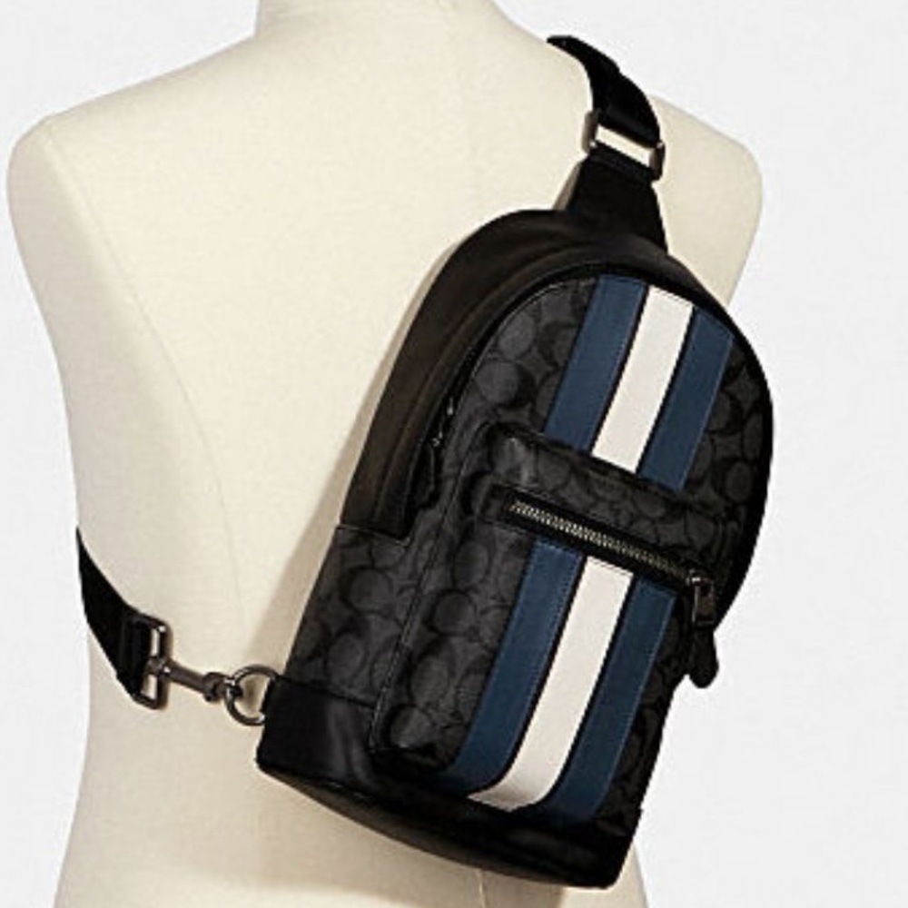 West Pack In Signature Canvas With Varsity Stripe